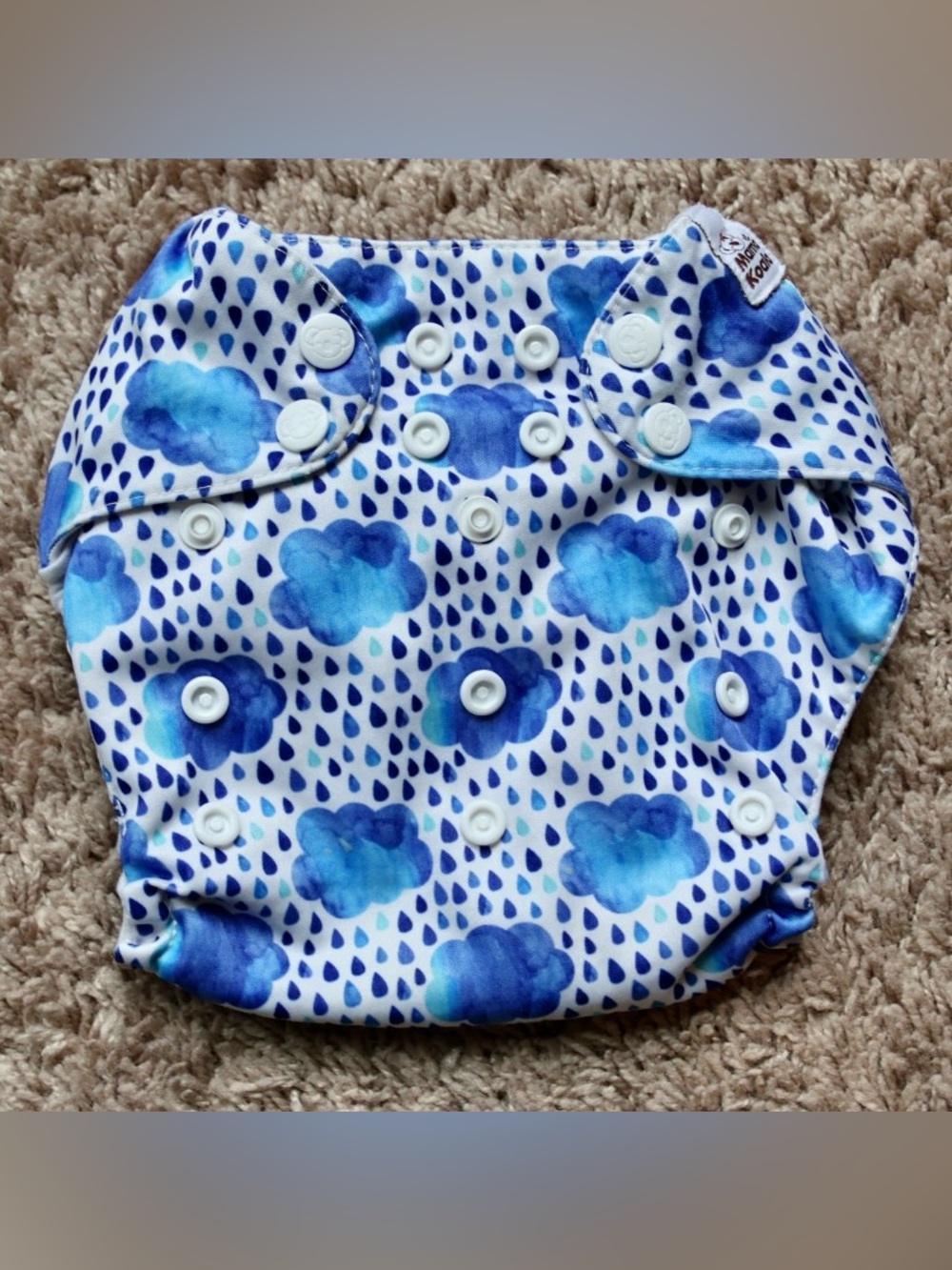 Mama Koala Blue Rain Cloud One Size Pocket Cloth Diaper